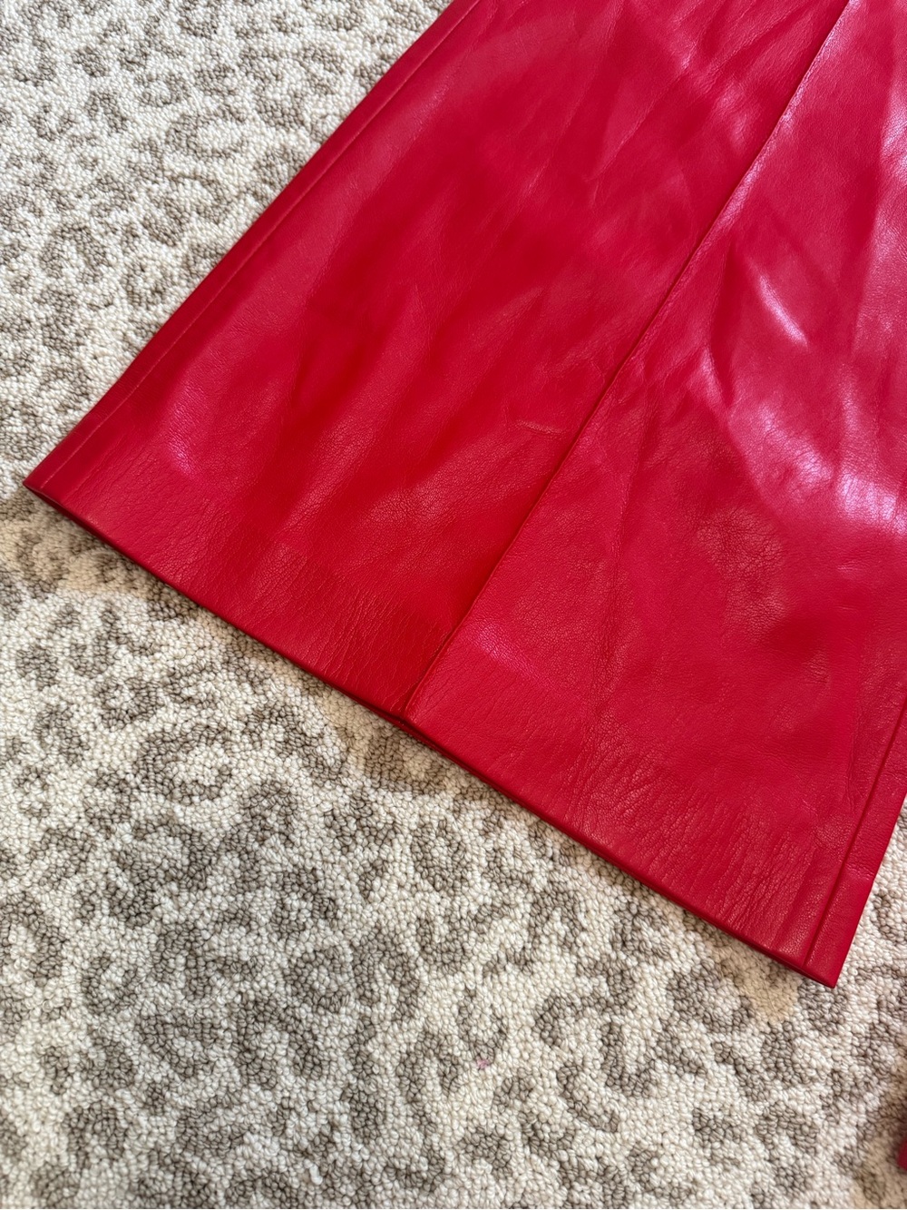 Alice + Olivia Red Faux Leather Wide Leg Trouser Pants NWOT Size 10 - Picture 7 of 15